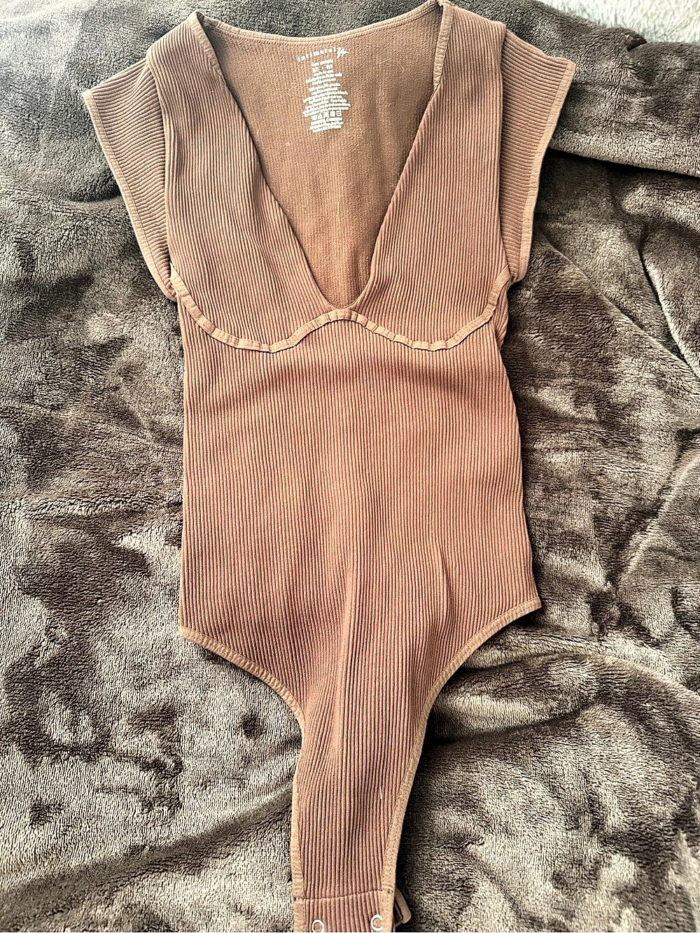 Free People Ribbed Bodysuit in Brown Size XS